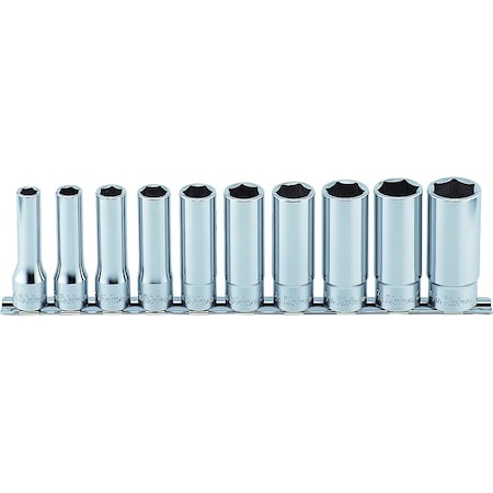 Socket Set 3/8-15/16 6 Point 300mm 10 Pieces 1/2 Sq. Drive